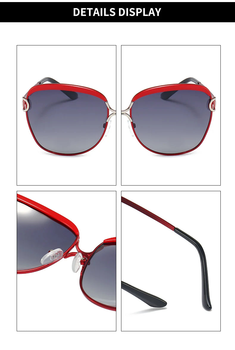 GCV lunettes De Soleil polarisées pour femmes lentille dégradée lunettes De Soleil rondes carrées marque De luxe Oculos Lunette De Soleil Femme