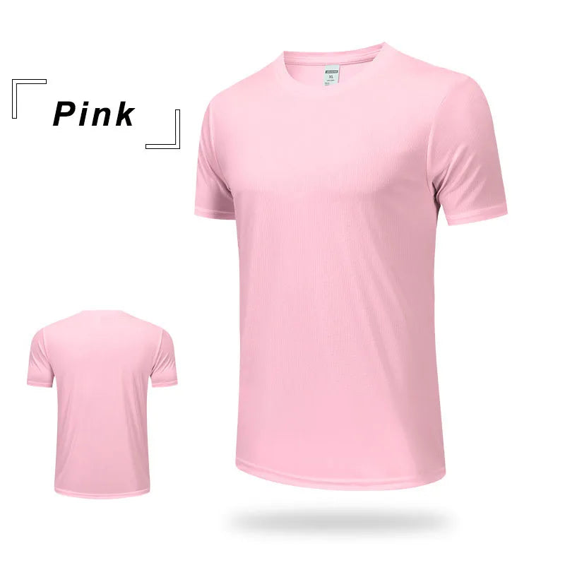 Wholesale Men's Summer Sports Casual T-Shirt 100% Training Clothing with Quick-Drying Round Neck Breathable Loose Top Plus Size