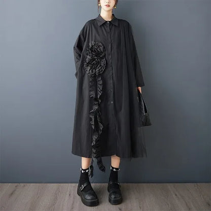 Boutique Wholesale 2025 Autumn New Fashion Korean Version Loose Casual Simple Long Sleeved Women's Dress