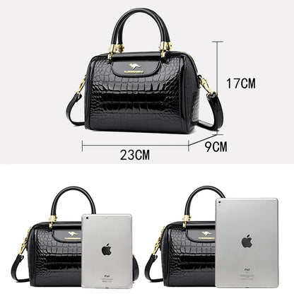 Sacs à main de luxe en cuir verni pour femmes, sac à bandoulière motif Crocodile de styliste, nouveaux sacs à main messager pour dames