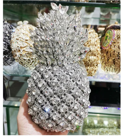 Sacs à main ananas pour femmes, rouge/argent/or/champagne diamant, nouvelle mode, pochette biscuits, pocommuniste de soirée