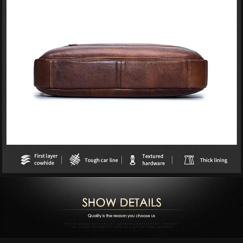 BULLCAPTAIN-Sac à Main en Cuir group pour Homme, Sacoche pour Bombes, Ordinateur Portable de 14 Pouces, Bureau, Affaires