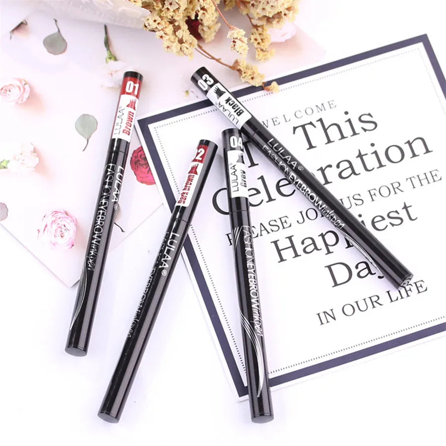 Stylo à sourcils Microblading 4D, 4 fourchettes, crayon de tatouage, longue durée, croquis fins, liquide, maquillage pour les yeux