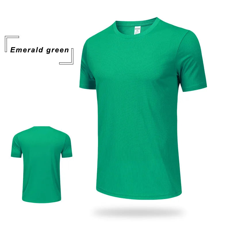 Wholesale Men's Summer Sports Casual T-Shirt 100% Training Clothing with Quick-Drying Round Neck Breathable Loose Top Plus Size