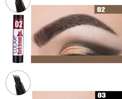 Stylo à sourcils Microblading 4D, 4 fourchettes, crayon de tatouage, longue durée, croquis fins, liquide, maquillage pour les yeux