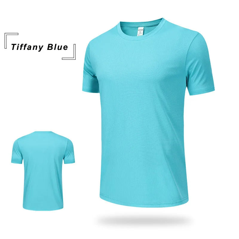 Wholesale Men's Summer Sports Casual T-Shirt 100% Training Clothing with Quick-Drying Round Neck Breathable Loose Top Plus Size