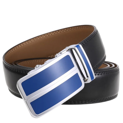 Plyesxale-Ceinture habillée en cuir véritable pour homme, cuir de vachette, automatique, strucformel, environnemental, rouge, noir, marron clair, B272