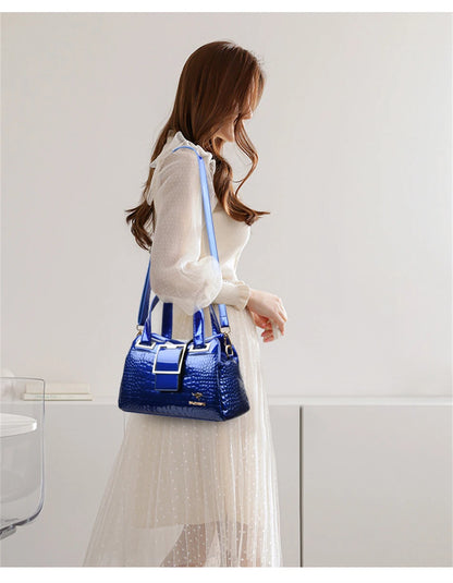 Sacs à main grande capacité 2 couches pour femmes, fourre-tout de luxe motif Crocodile de styliste, sacoche à bandoulière Boston de bonne qualité