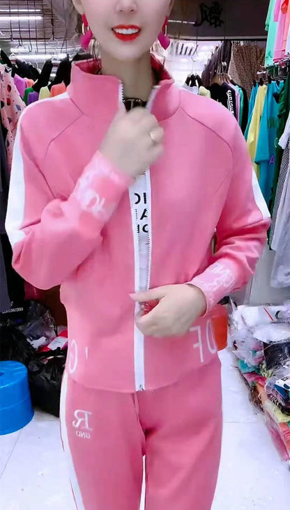 Manteau slim décontracté pour femme, pull à manches longues, pantalon, ensemble deux pièces, mode coréenne, imbibé de sport, automne, hiver, nouveau, 2025