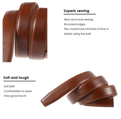 Ceintures en cuir véritable pour hommes, de luxe, de styliste, marron, boucle en alliage automatique, haute qualité, sangle en peau de vache, B448