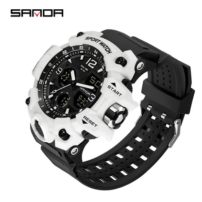 SANDA nouvelle mode Sport militaire montre-bracelet pour hommes numérique Quartz double affichage montres étanche montre décontractée pour hommes