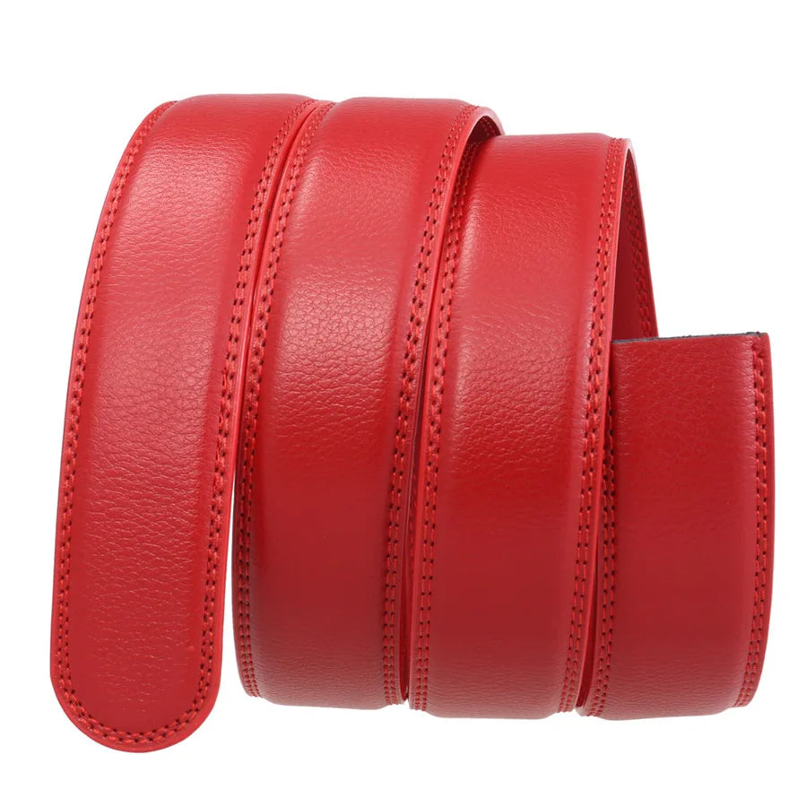 Hommes couleur rouge 3.5 cm largeur bracelet en cuir de vache haute qualité boucle automatique ceintures pour hommes marque de luxe concepteur ceintures homme B995