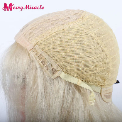 Perruques synthétiques lisses et crépues pour femmes noires, mélange de mèches noires, brunes, blondes, gingembre, rouges et blanches