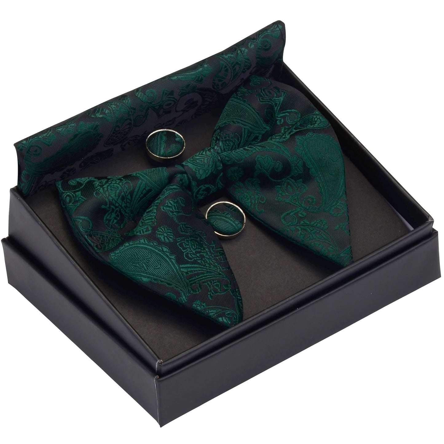 GUSLESON Paisley grand noeud papillon hommes bleu rouge jaune noeud papillon poche carré boutons de manchette ensemble avec boîte-cadeau soie mariage cravate pour homme