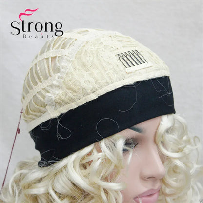 Perruques synthétiques courtes 3/4 à reflets blonds pour femmes, postiche bouclée avec bandeau, choix de couleurs