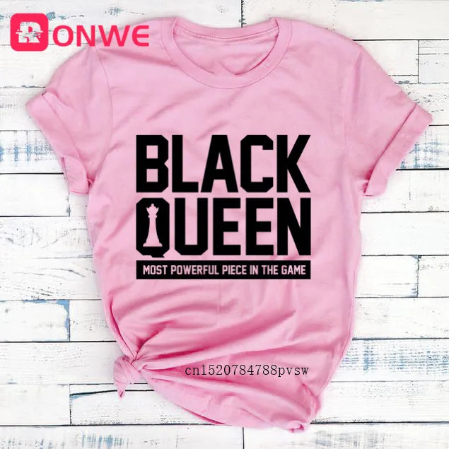 T-shirt Africain avec Imprimé Je suis une Reine de Mélanine, Vêtement pour Femme, Fille Noire, Mois de l'Histoire, DstressSunshine