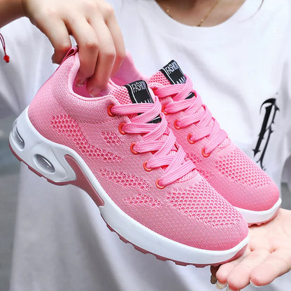 2025 New Women's Shoes Casual Solid Color Running Shoes Breathable Soft-soled Women's Sneakers