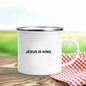 Jésus est Dieu imprimer tasses en émail chrétien créatif tasses à café boisson Dessert petit déjeuner lait tasse Vintage tasse poignée Drinkware cadeau