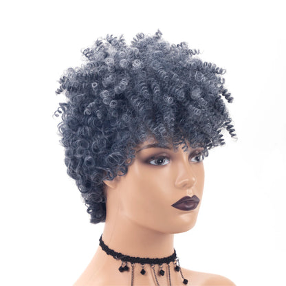 Perruque Afro Synthétique Courte Crépue Bouclée pour Femmes Noires, Blonde à Noire, Naturelle Comme Vrais Cheveux, Cosplay, ix