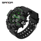 SANDA nouvelle mode Sport militaire montre-bracelet pour hommes numérique Quartz double affichage montres étanche montre décontractée pour hommes