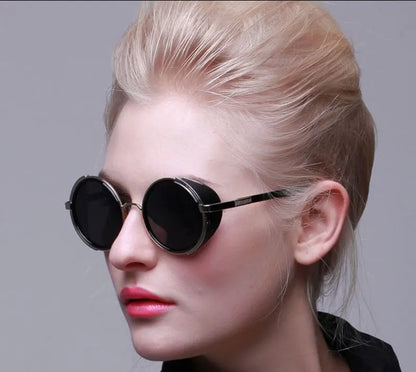 SHAUNA Vintage femmes Steampunk rétro revêtement hommes lunettes de soleil rondes marque concepteur Punk lunettes de soleil UV400