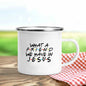 Jésus est Dieu imprimer tasses en émail chrétien créatif tasses à café boisson Dessert petit déjeuner lait tasse Vintage tasse poignée Drinkware cadeau