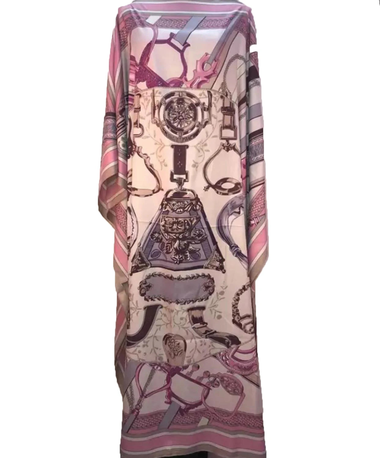 Robes Caftan en soie pour femmes musulmanes africaines, longueur 130 cm buste 130 cm, élégantes, imprimées, Style ample, Dashiki