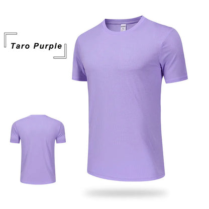 Wholesale Men's Summer Sports Casual T-Shirt 100% Training Clothing with Quick-Drying Round Neck Breathable Loose Top Plus Size