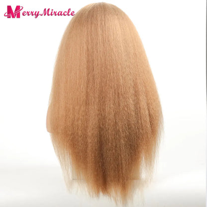 Perruques synthétiques lisses et crépues pour femmes noires, mélange de mèches noires, brunes, blondes, gingembre, rouges et blanches