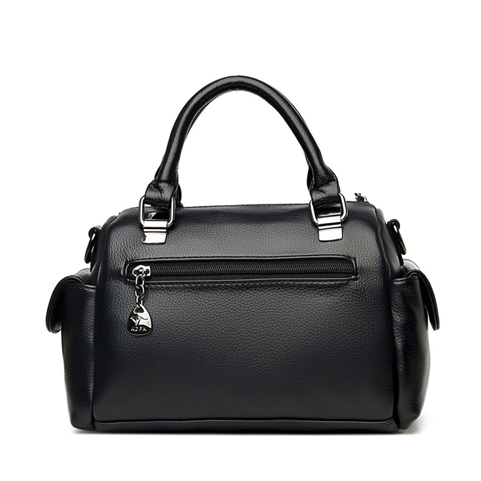 Sacs à main de styliste en cuir souple pour femmes, sac à bandoulière de luxe à épaule de marque, fourre-tout décontracté pour dames, sacoche Boston