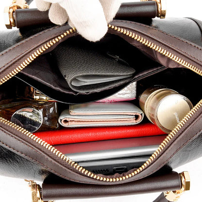 Sac à main à poignée supérieure en cuir pour femmes, sac à bandoulière à coque décontractée, sacs de messager initiés, sac à main à la mode pour dames, super haute qualité