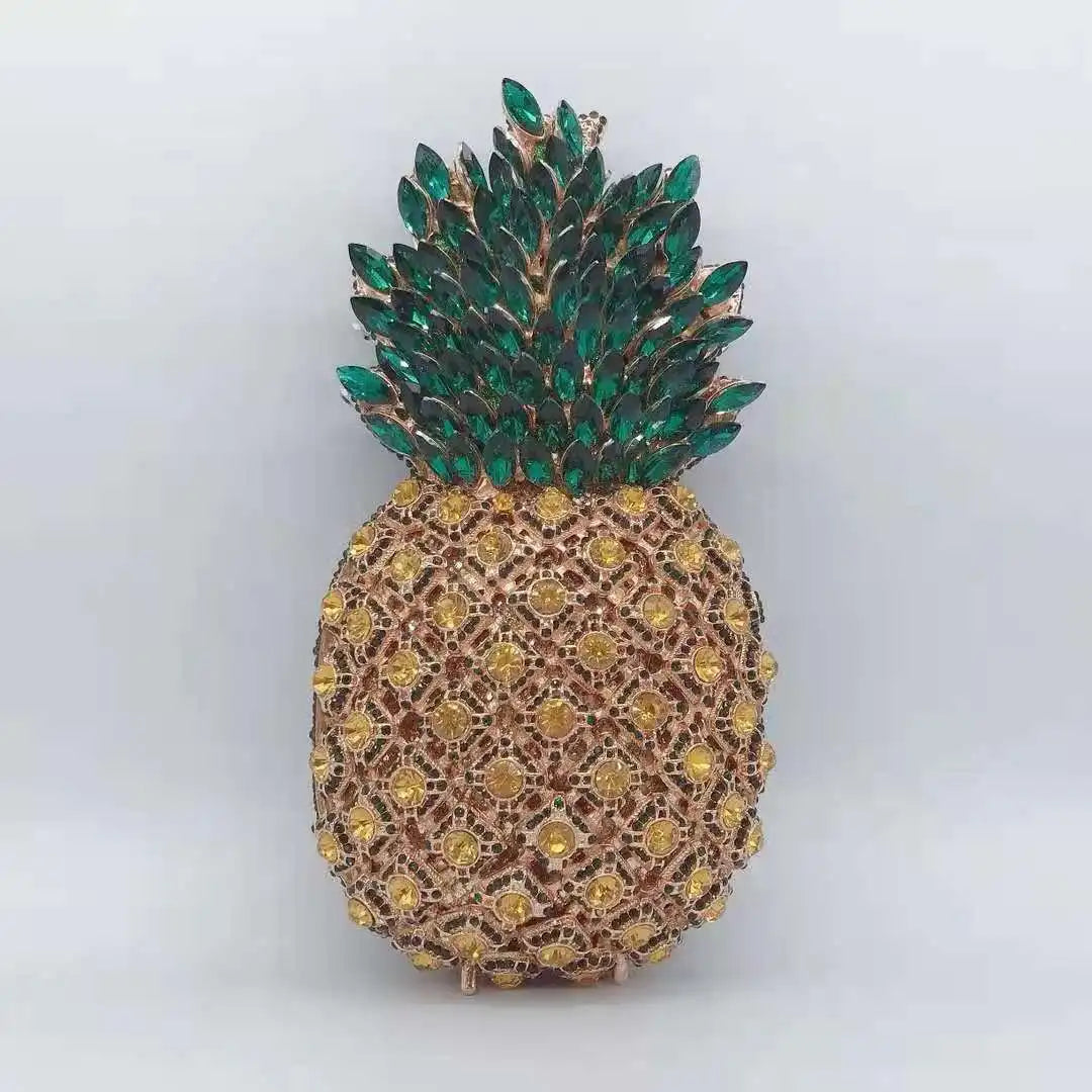 Sacs à main ananas pour femmes, rouge/argent/or/champagne diamant, nouvelle mode, pochette biscuits, pocommuniste de soirée