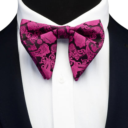 Ricnais mode soie Pasley Floral grand noeud papillon jaune rouge Jacquard noeud papillon pour hommes d'affaires fête de mariage cravates Gigt accessoires