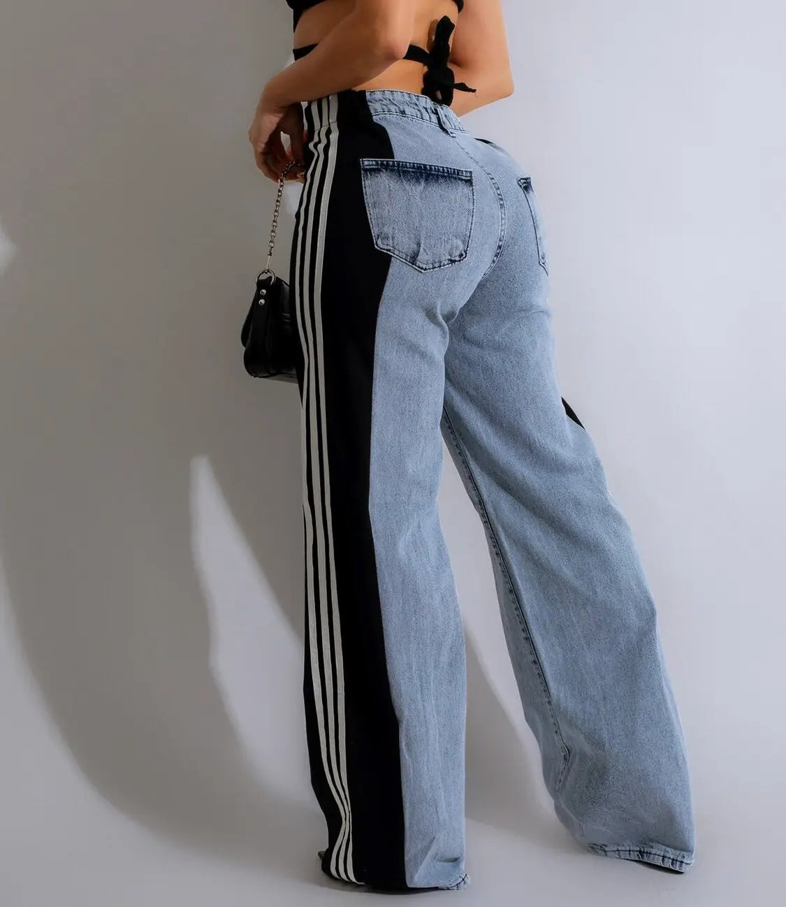 Vintage Fashion Design Comfortable Loose Straight Leg Jeans Pockets Everyday Commuter Casual Patchwork New Style Temperament