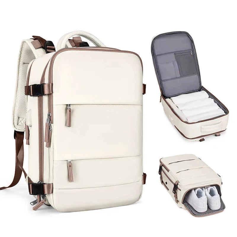 Hot Selling Women's  Casual Travel Backpack  USB Charge Port Laptop Bag Large Capacity Nylon Waterproof Backpack