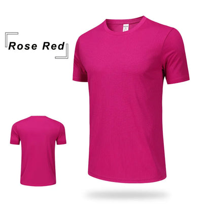 Wholesale Men's Summer Sports Casual T-Shirt 100% Training Clothing with Quick-Drying Round Neck Breathable Loose Top Plus Size