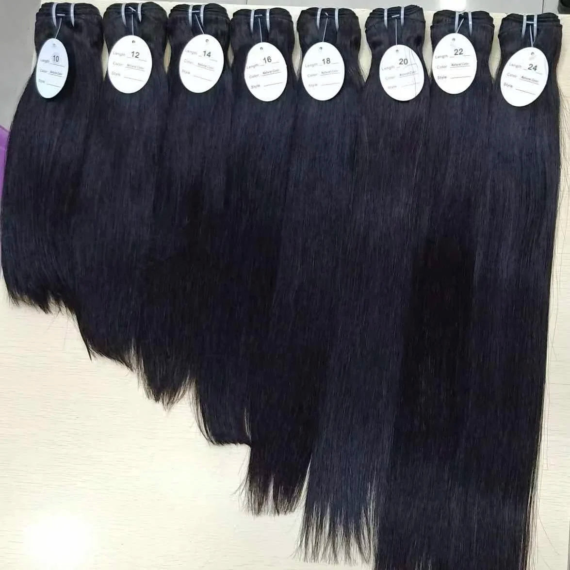 100% Natural Human Raw Straight Hair Double Weft Cuticle Aligned Silky Straight Bundles Single Donor Human Hair