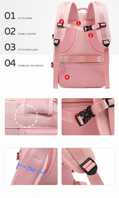 Hot Selling Women's  Casual Travel Backpack  USB Charge Port Laptop Bag Large Capacity Nylon Waterproof Backpack