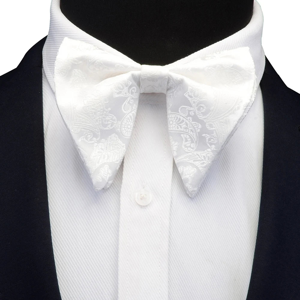 Ricnais mode soie Pasley Floral grand noeud papillon jaune rouge Jacquard noeud papillon pour hommes d'affaires fête de mariage cravates Gigt accessoires