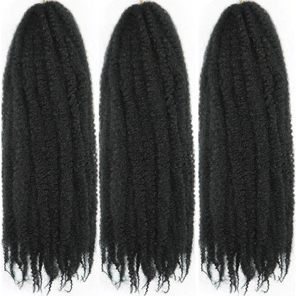 Wholesale 18Inch High Temperature Synthetic Volume Afro Marley Twist Hair Braid Crochet Hair Extensions for Women