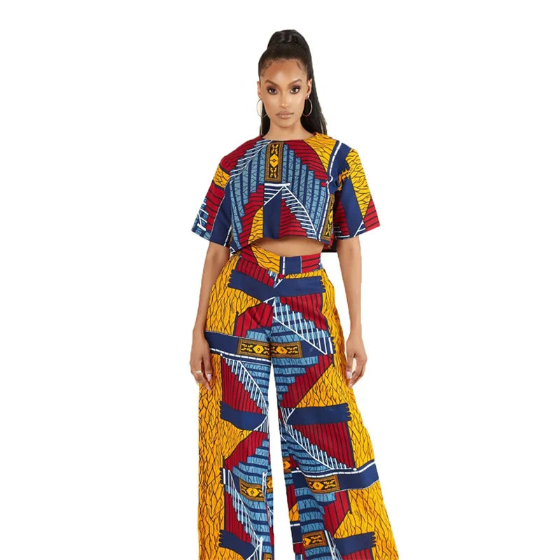 Ensemble Deux Pièces Imprimé pour Femme Africaine, Haut et Jupe Sexy, Vêtements Africains Imbibés, Automne 2021