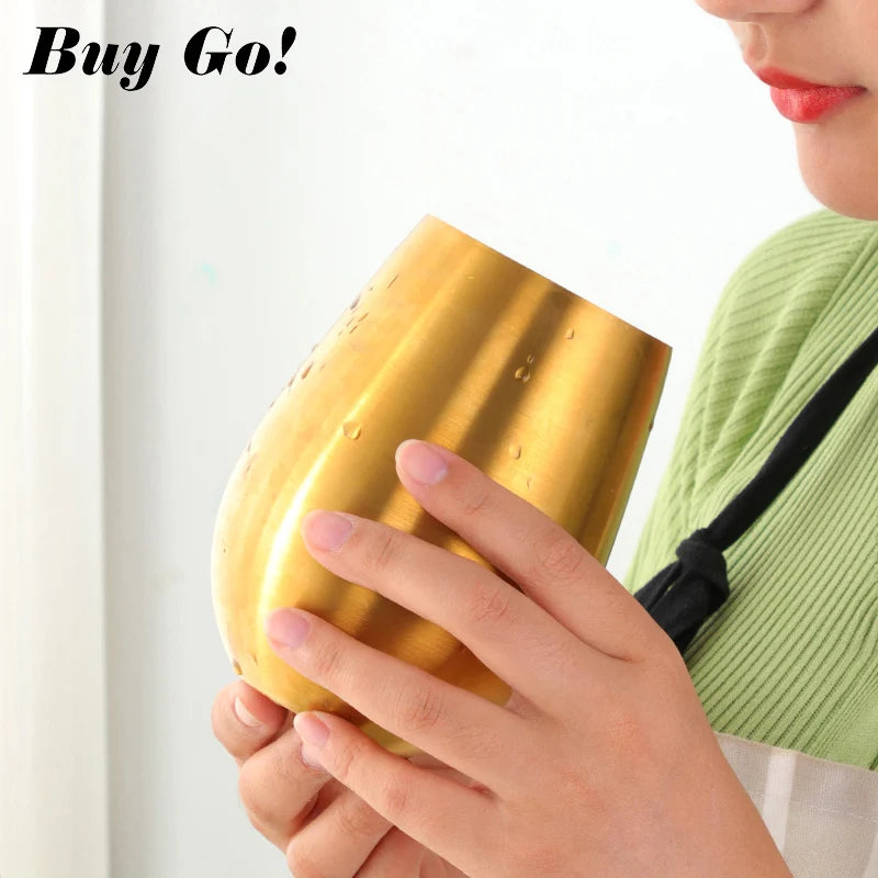 Tasse à bière et vin en acier inoxydable de 500ml, gobelet à bière en or Rose, tasse à Cocktail, jus de lait, tasse à boire en métal pour Bar, verres d'extérieur