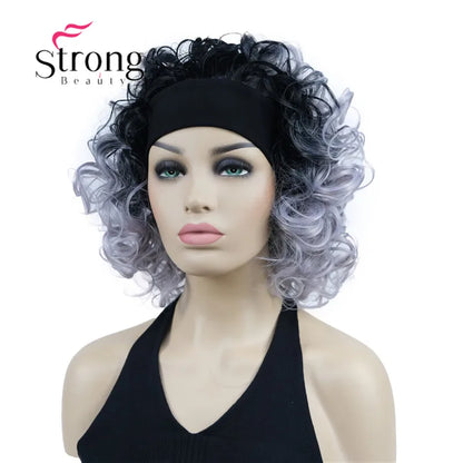 Perruques synthétiques courtes 3/4 à reflets blonds pour femmes, postiche bouclée avec bandeau, choix de couleurs