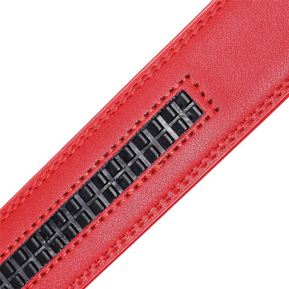 Hommes couleur rouge 3.5 cm largeur bracelet en cuir de vache haute qualité boucle automatique ceintures pour hommes marque de luxe concepteur ceintures homme B995