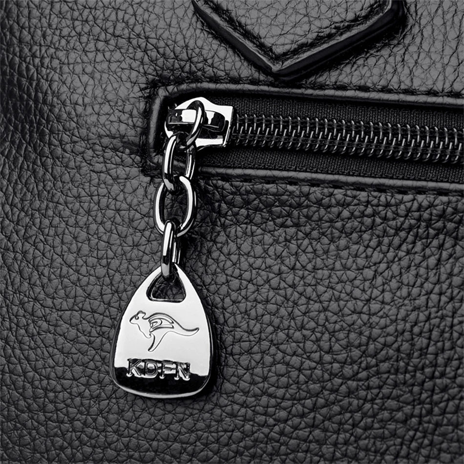 Sac à main multi-poches en cuir de vache véritable, Sac à bandoulière de luxe de styliste, fourre-tout élégant pour femmes