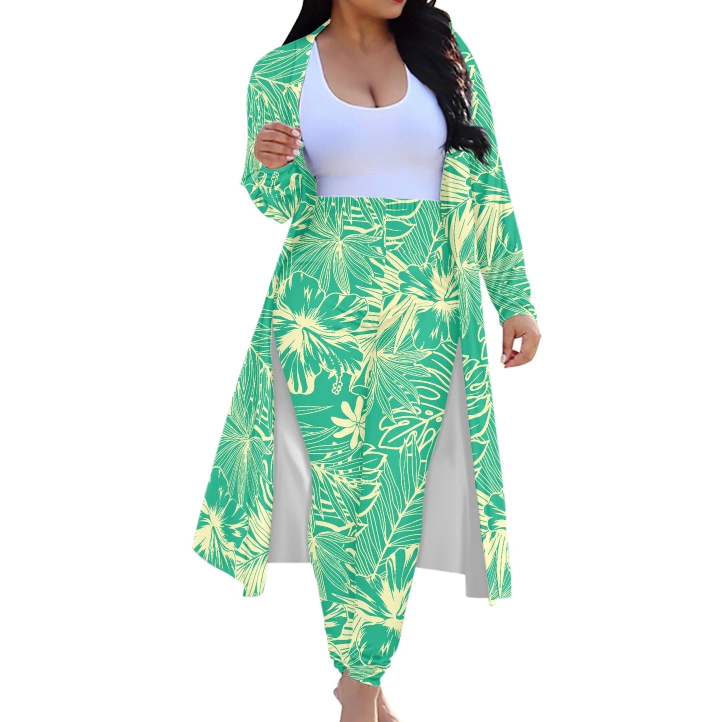 Print on Demand Swimming Cover up for Women Trendy Coat for Ladies Polynesian Traditional Casual Club Night Long Cardigan