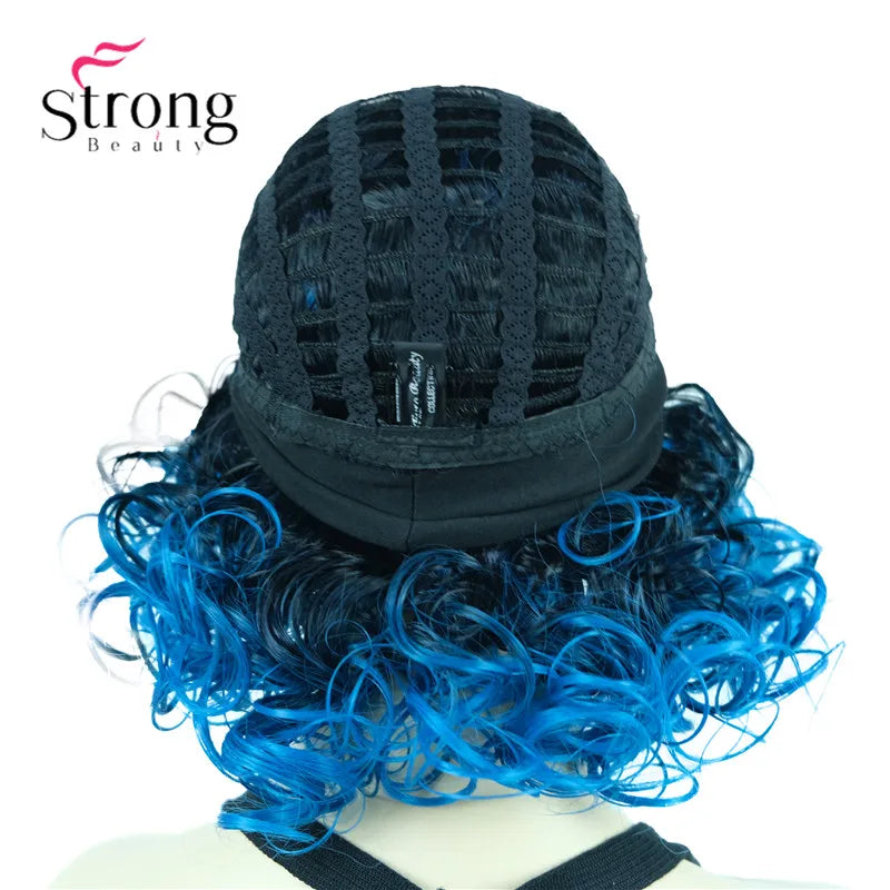 Perruques synthétiques courtes 3/4 à reflets blonds pour femmes, postiche bouclée avec bandeau, choix de couleurs