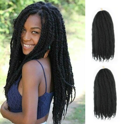 Wholesale 18Inch High Temperature Synthetic Volume Afro Marley Twist Hair Braid Crochet Hair Extensions for Women