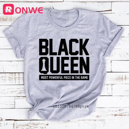 T-shirt Africain avec Imprimé Je suis une Reine de Mélanine, Vêtement pour Femme, Fille Noire, Mois de l'Histoire, DstressSunshine