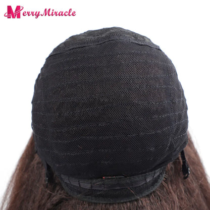 Perruques synthétiques lisses et crépues pour femmes noires, mélange de mèches noires, brunes, blondes, gingembre, rouges et blanches